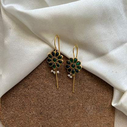 Aaranya Handmade Brass Floral Ear Cuffs