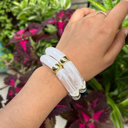 White Retro Acrylic Bracelet