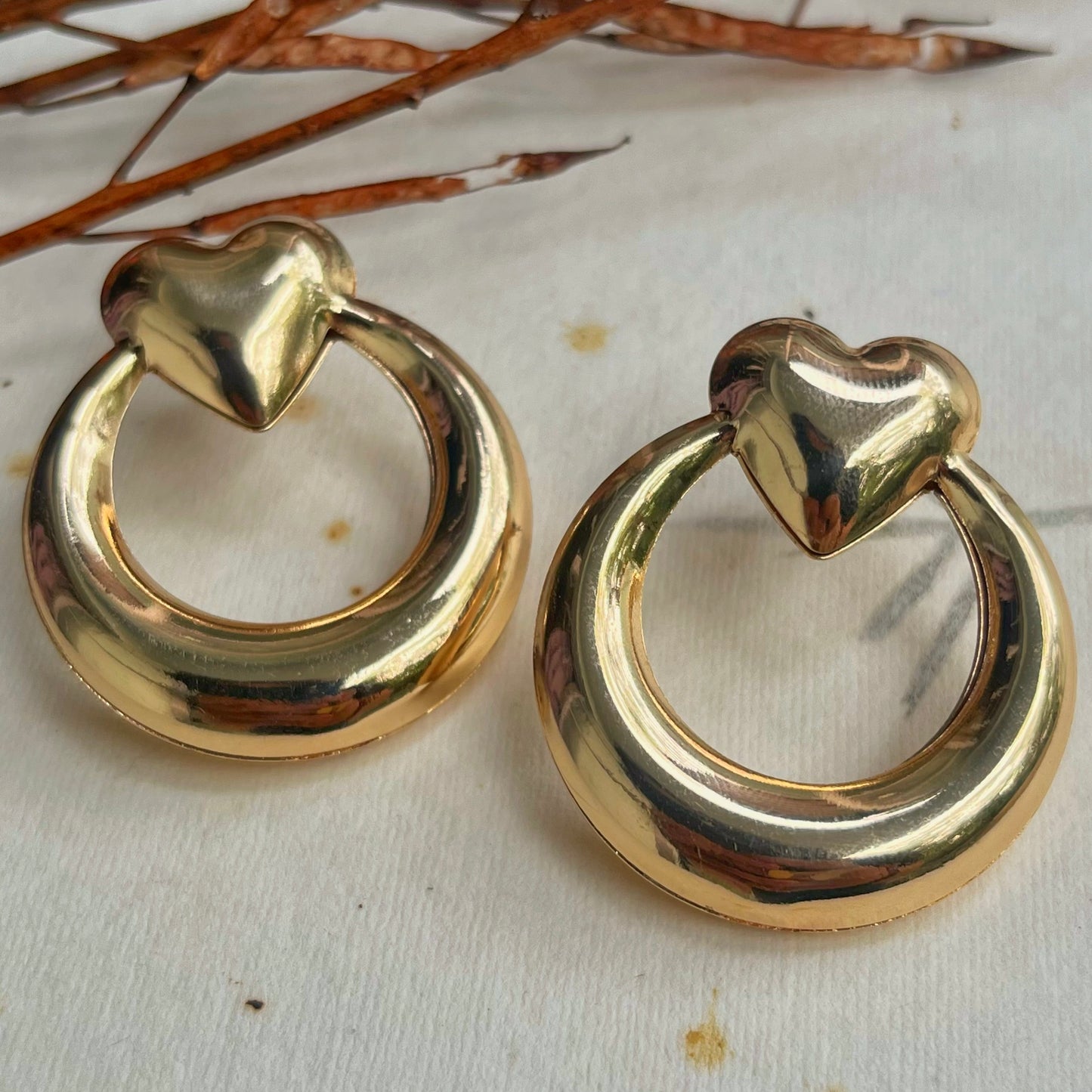 Smitten Heart Shaped Gold Plated Earrings