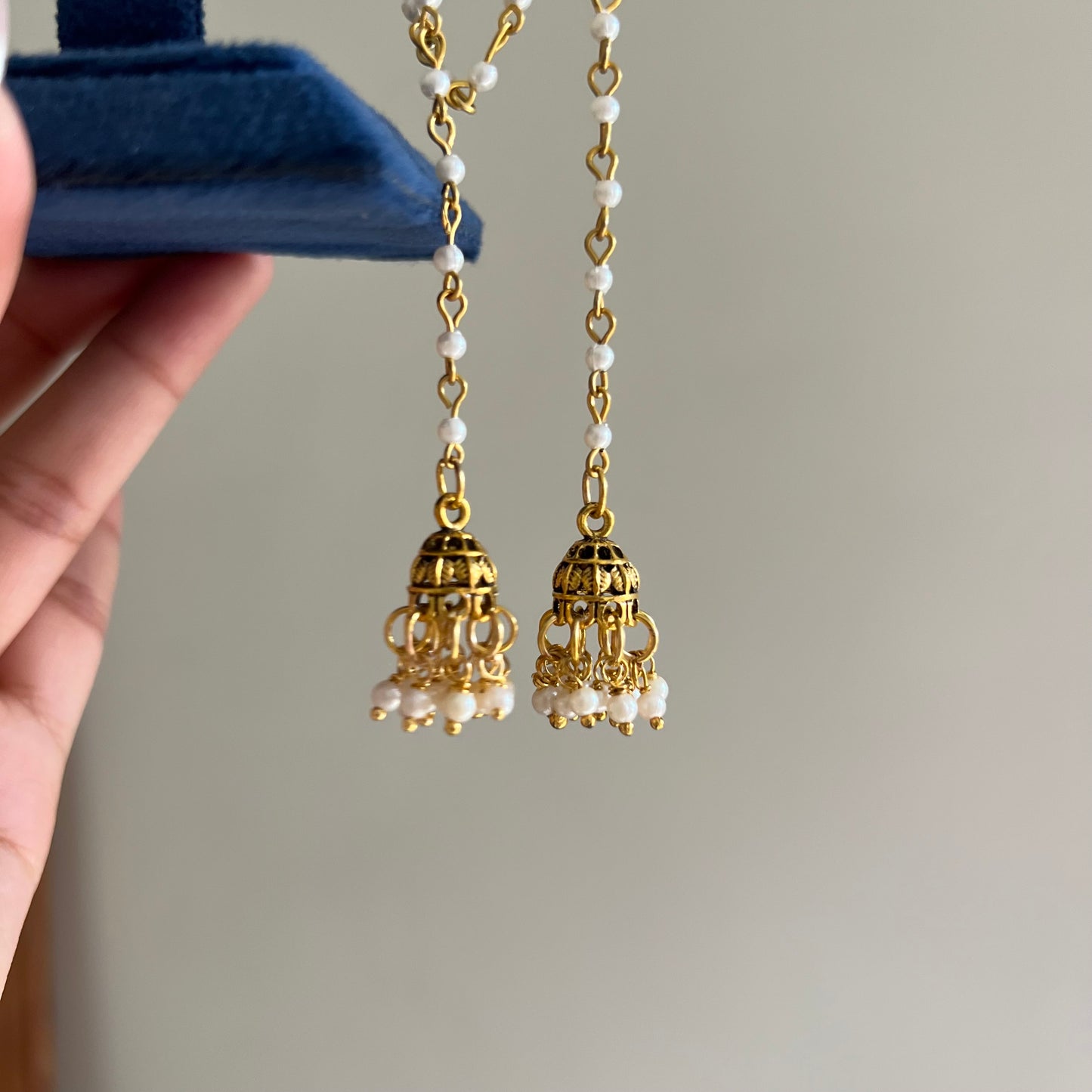 Ruby Floral Multi-Chain Earrings
