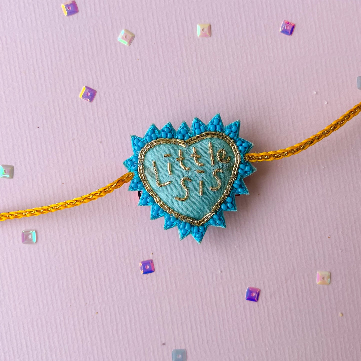 Sisters Heart Handmade Beaded Rakhi