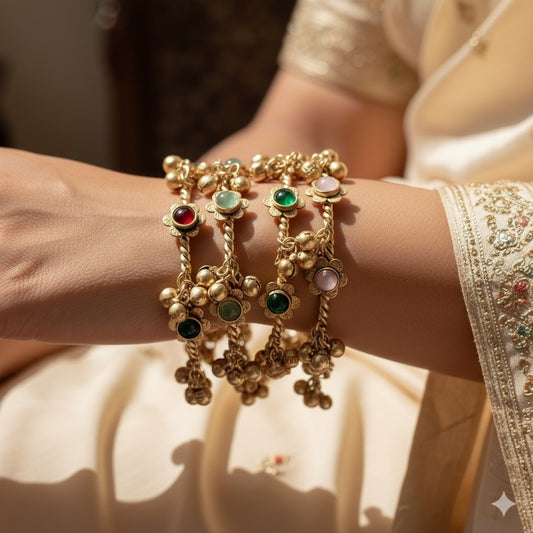 Gulzar Antique Brass Bangles ( Single)