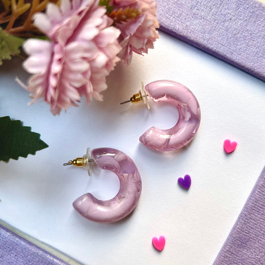 Pretty please Lilac Resin Earrings