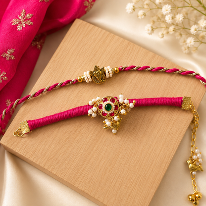 Ganesha Bhai-Bhabhi Rakhi Set