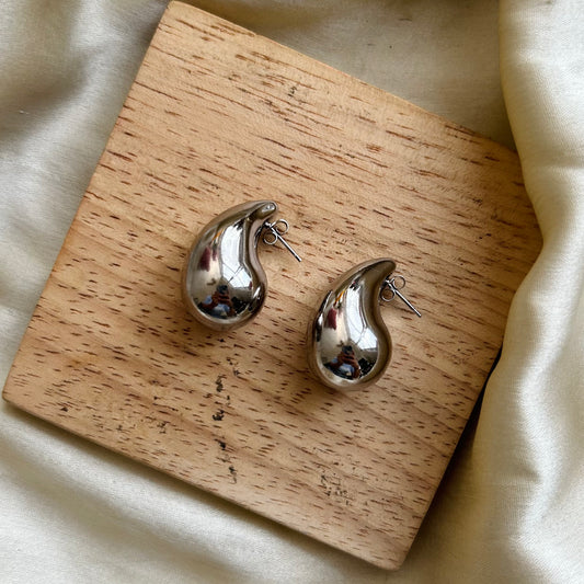 Regan Silver Metal Earrings