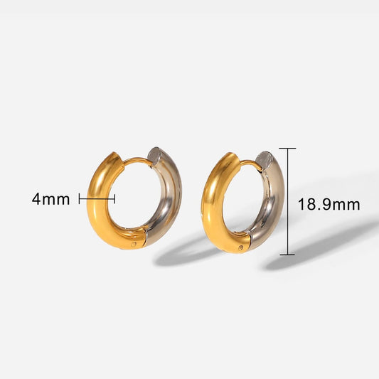 Kendall 18KT Gold Plated Dual Tone Hoops