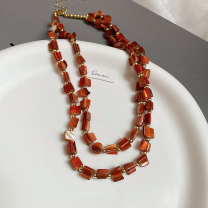 Double Layered Bead Necklace