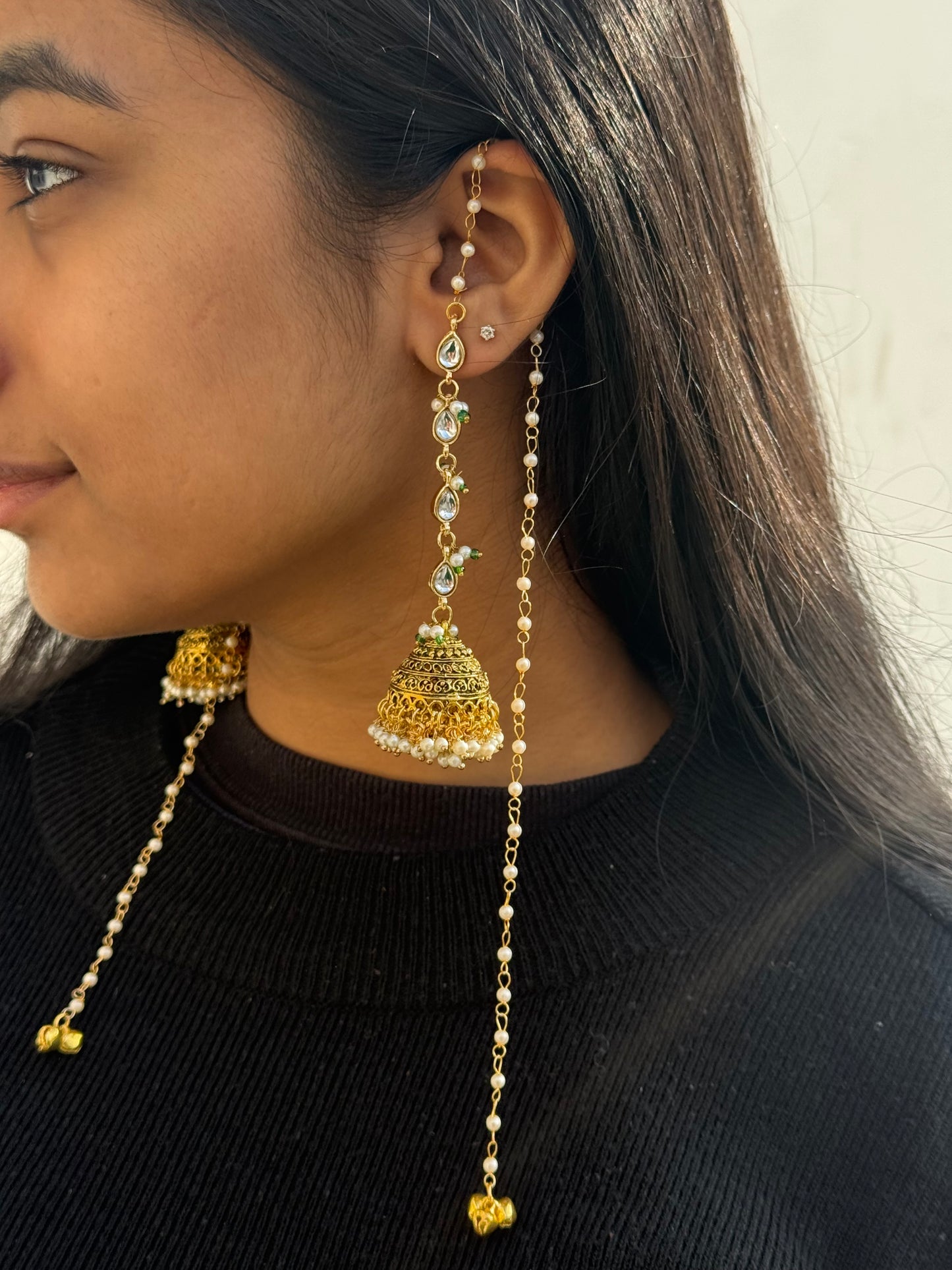 Royal Long Pearl Jhumkis