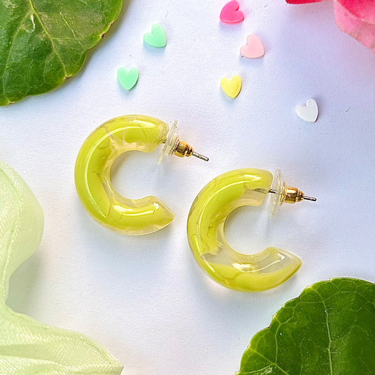 Nature Lover Green Resin Earrings