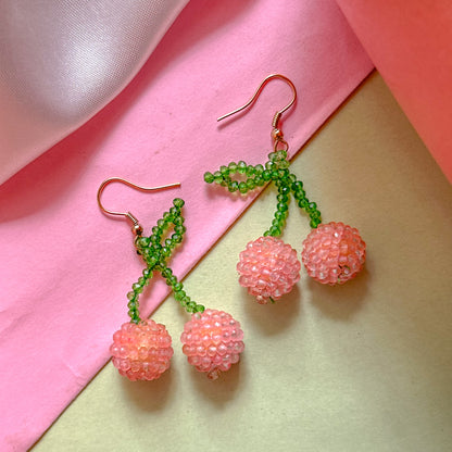 Peach Handmade Beaded Drops