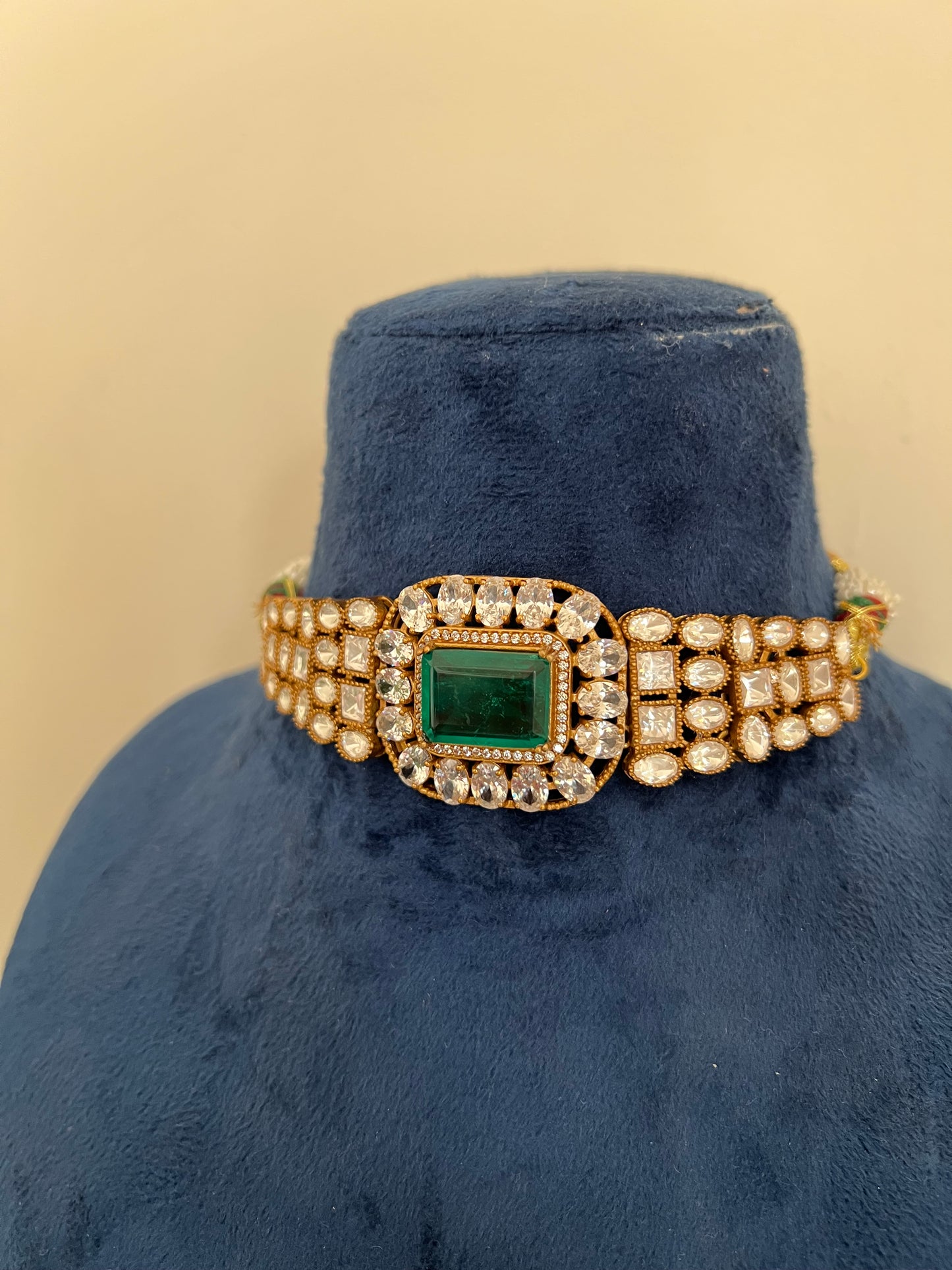 Rajkumari Emerald Choker Set