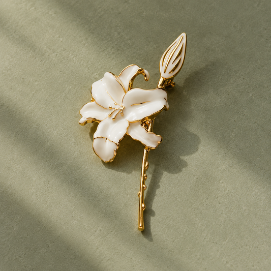 Floral Enamel Brooch