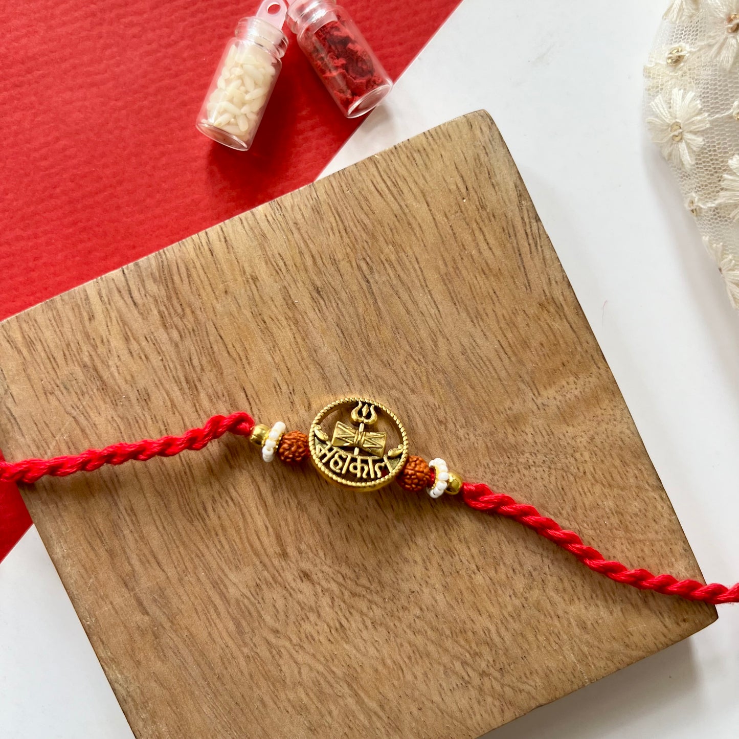 Mahakal Bhai-Bhabhi Rakhi & Lumba Set