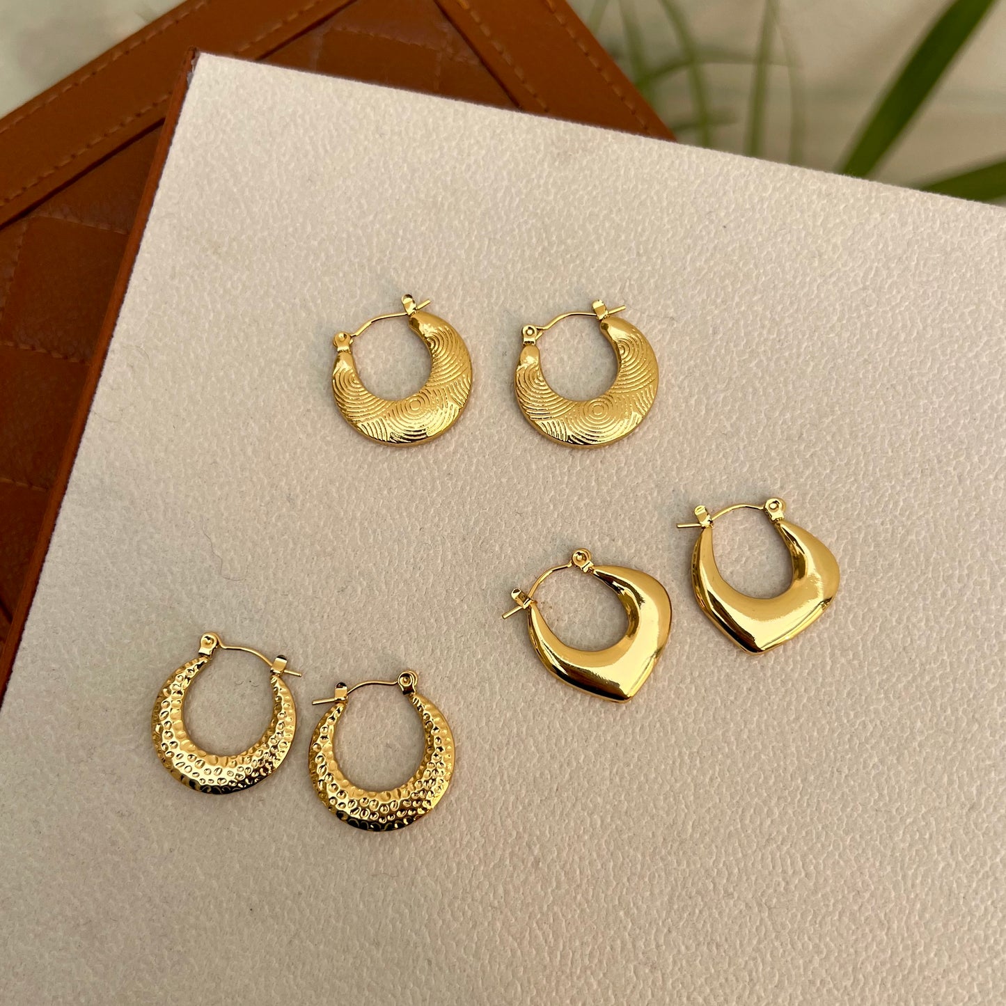 Boho Glam Gold Plated Metal Hoops