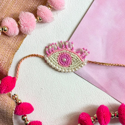 Rakshak Pink Handmade Beaded Rakhi