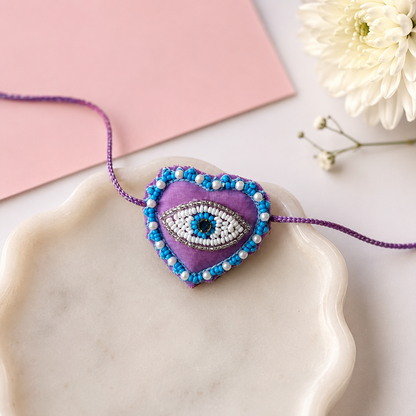 Evil Eye Heart Handmade Rakhi