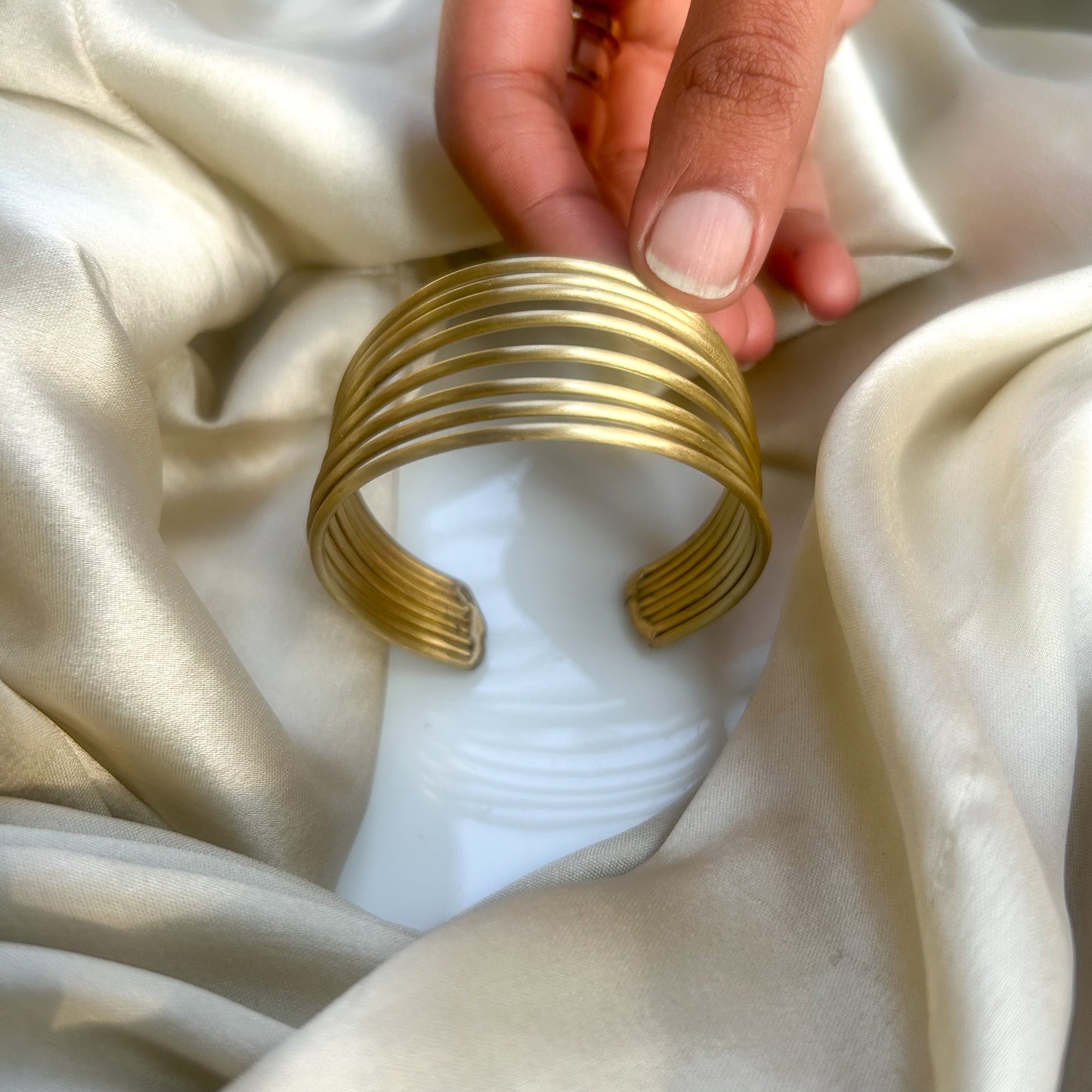 Helena Handmade Brass Cuff (matte)