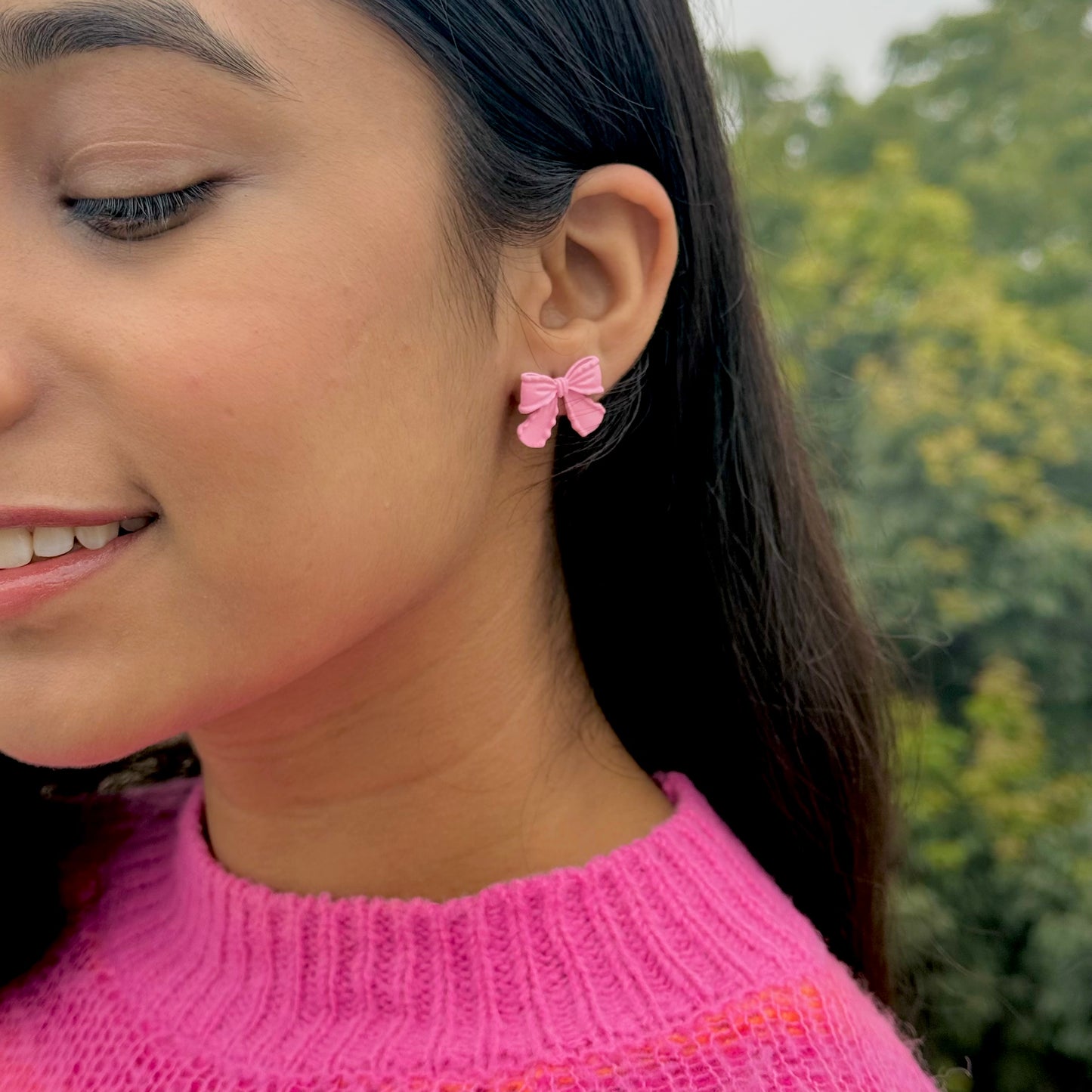 Barbie Pink Bow Earring