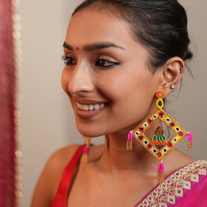 Hawankund Multicolour Handmade Beaded Earrings