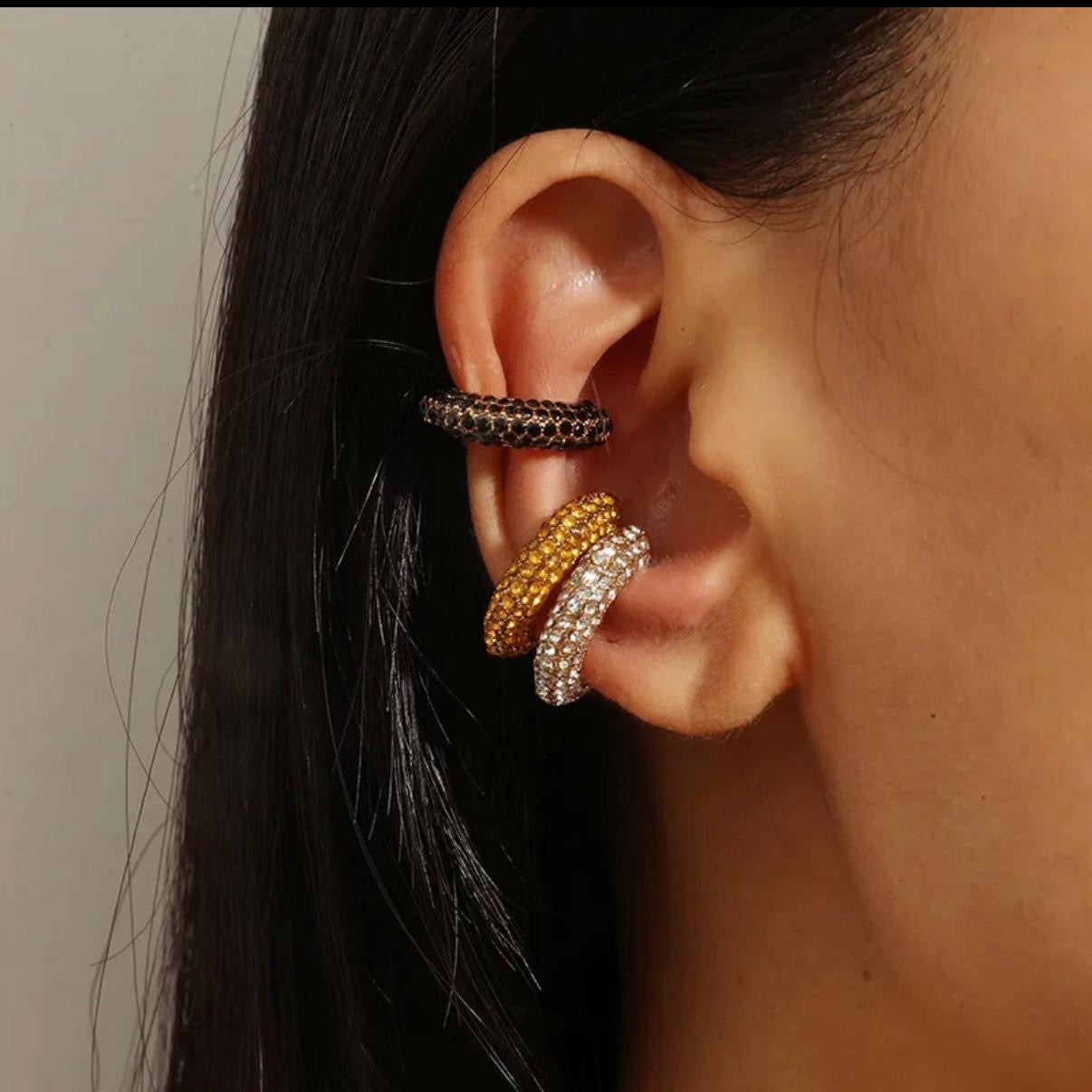 Midnight Rhinestone Ear Cuff