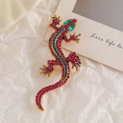 Pink Lizard Brooch