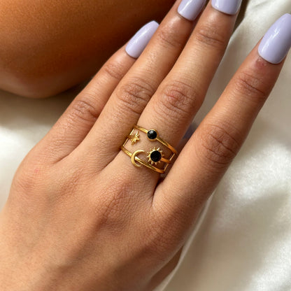 Celestial Glow Gold Ring