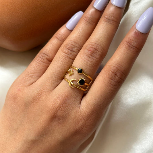 Celestial Glow Gold Ring