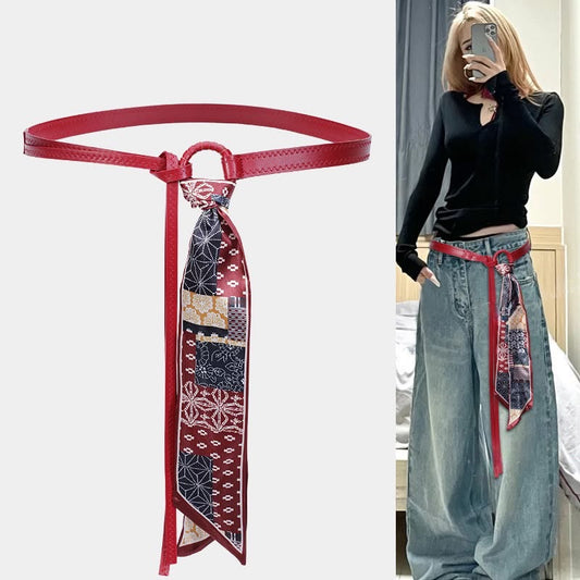 Patchwork Scarf Waist Belt