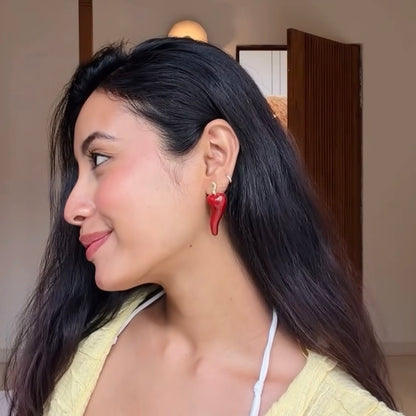 Chilly Hot Mirchi Enamel Studs