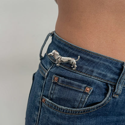 Silver Dog Brooch
