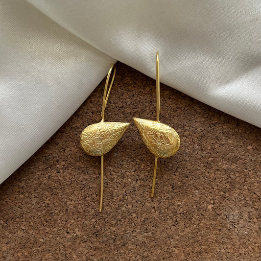 Aarohi Brass Drop Ear Cuffs