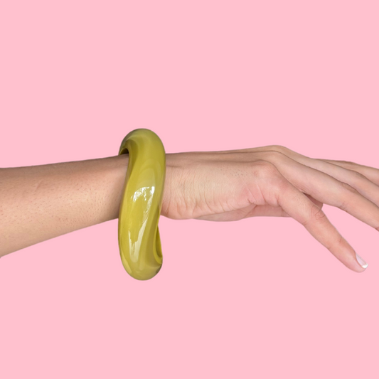 Olive Neon Pop Resin Bangle