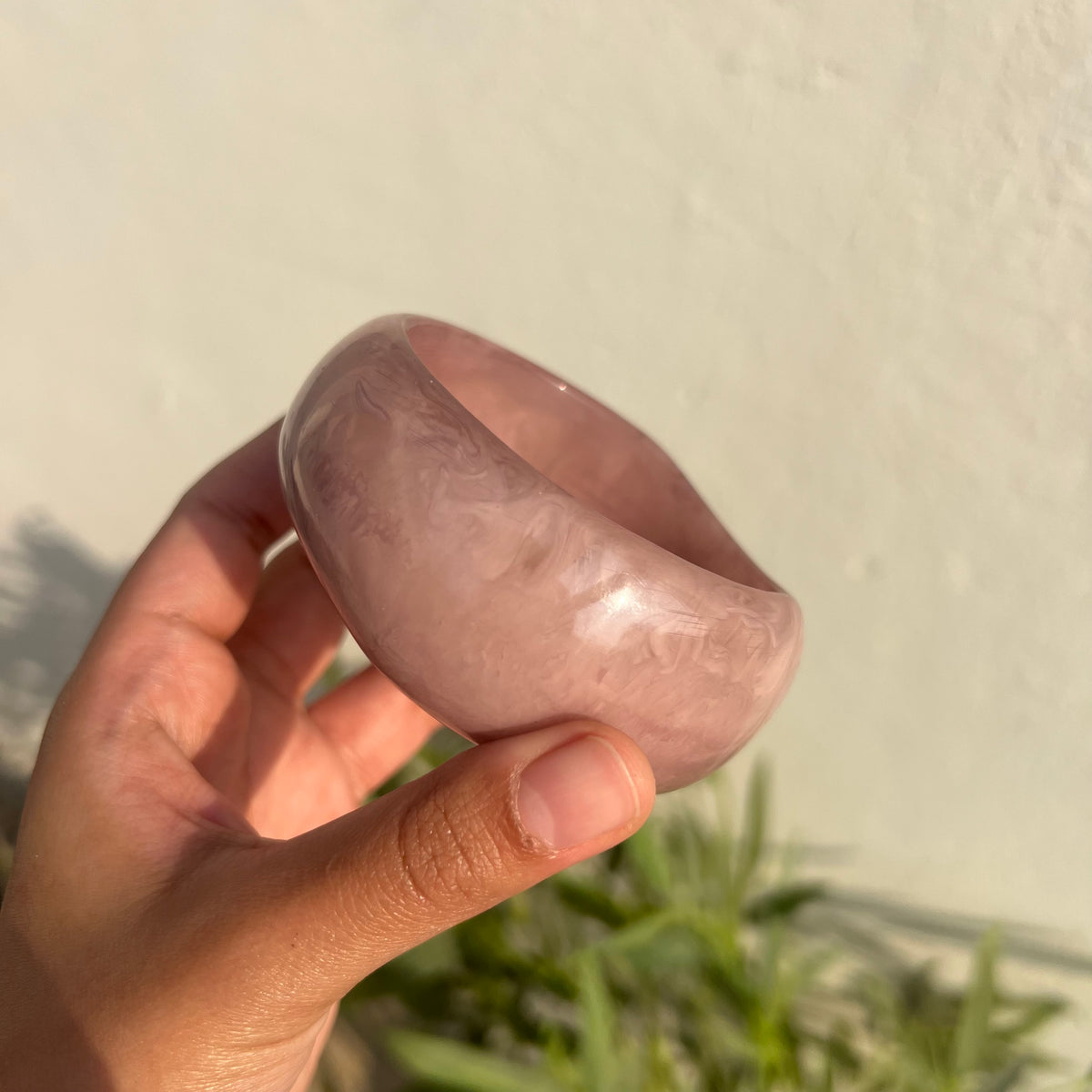 Dusty Rose Pink Resin Bangle