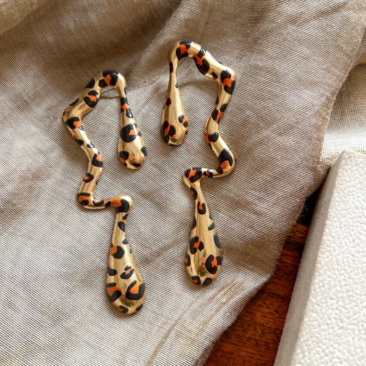 Leopard Wave Drops Earrings