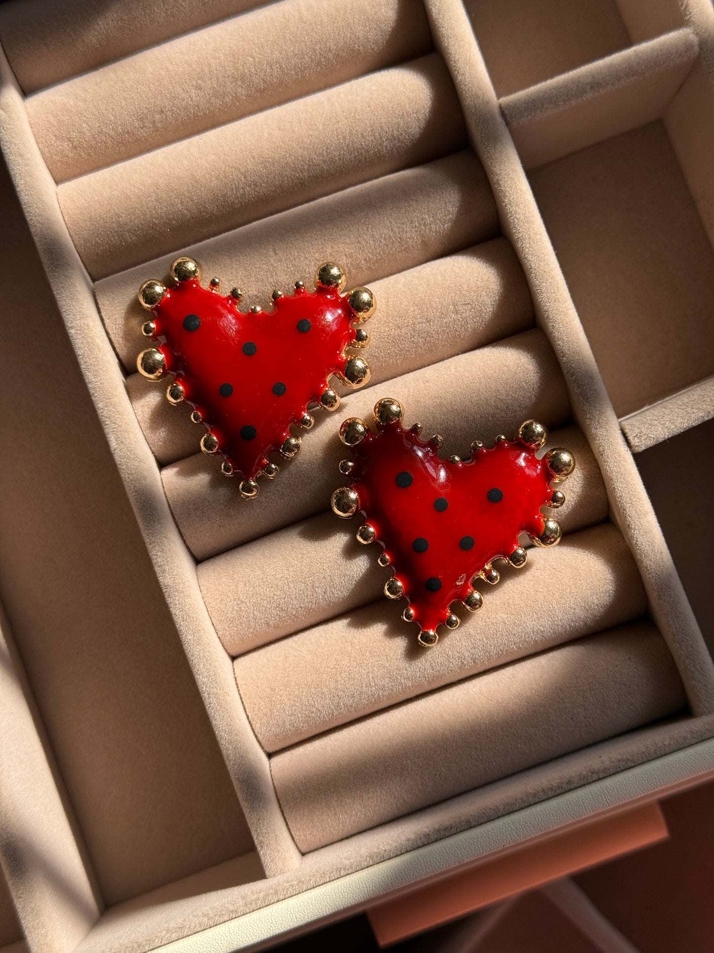 Dot Heart Stud Earrings