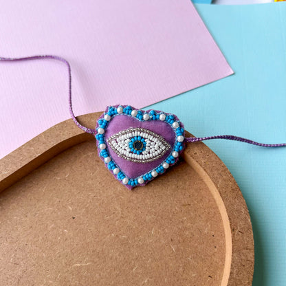 Evil Eye Heart Handmade Rakhi