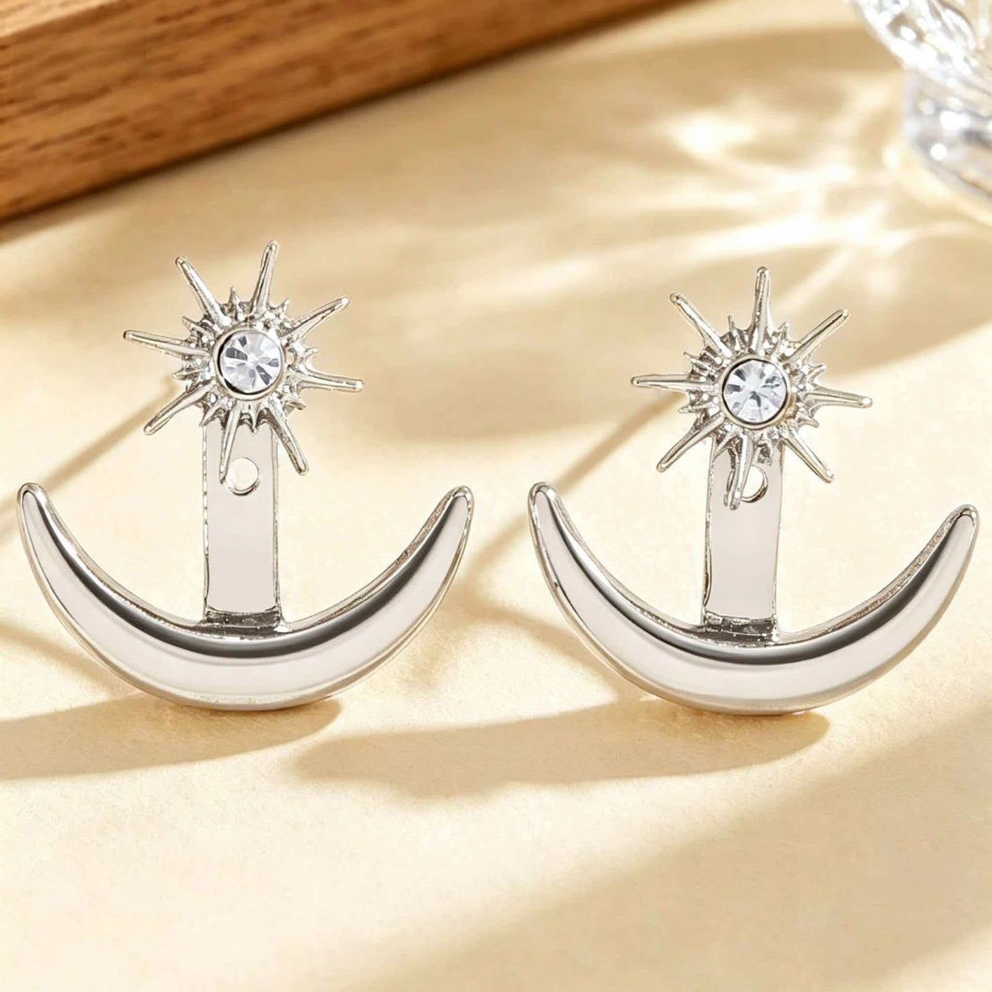 Crescent Silver Earrings