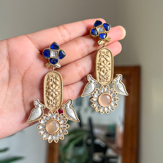 Meher Jadau Bird Motif Earrings