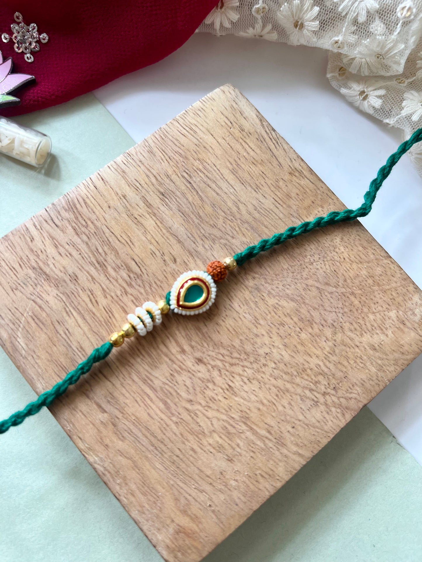 Shubh Emerald Bhai-Bhabhi Rakhi & Lumba Set