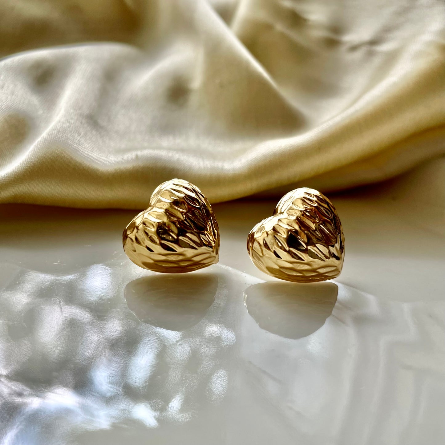 Little Hearts Gold Earrings