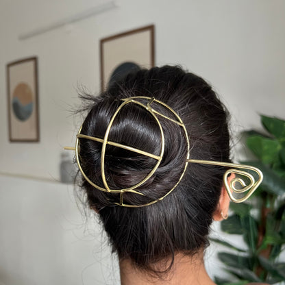 Spiral Fusion Brass Hairpin