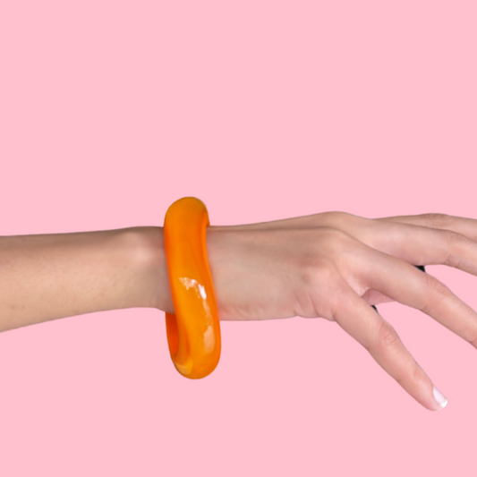 Orange Neon Pop Resin Bangle