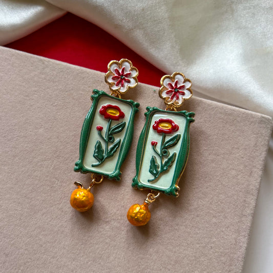 Bloom Frame Drop Earrings