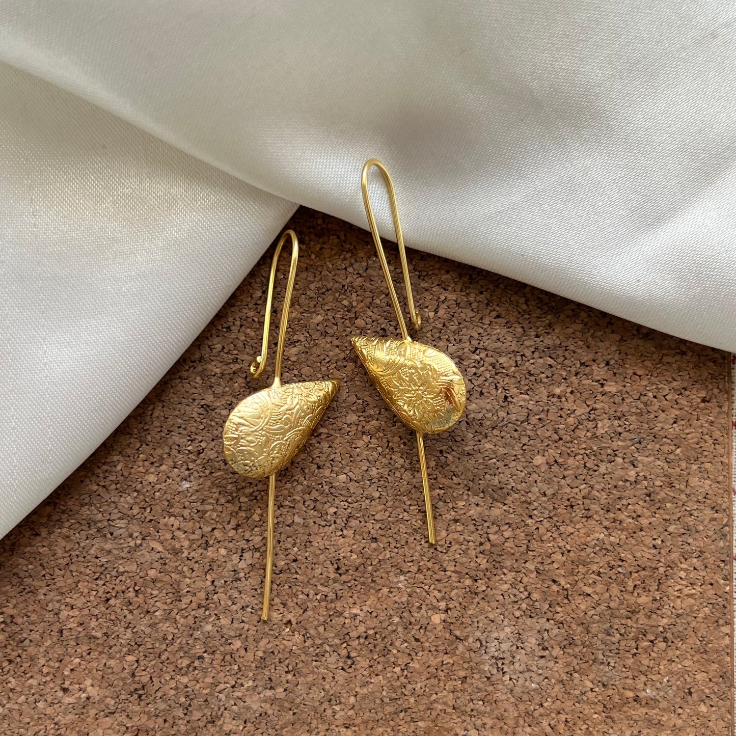 Aarohi Brass Drop Ear Cuffs