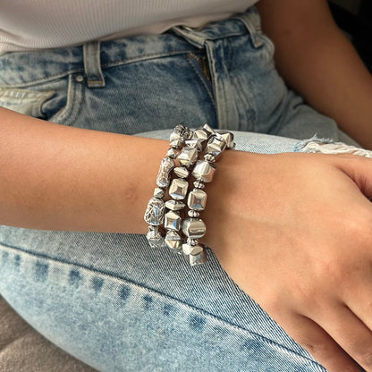 Anti Tarnish Silver Cascade Stackable Bracelets