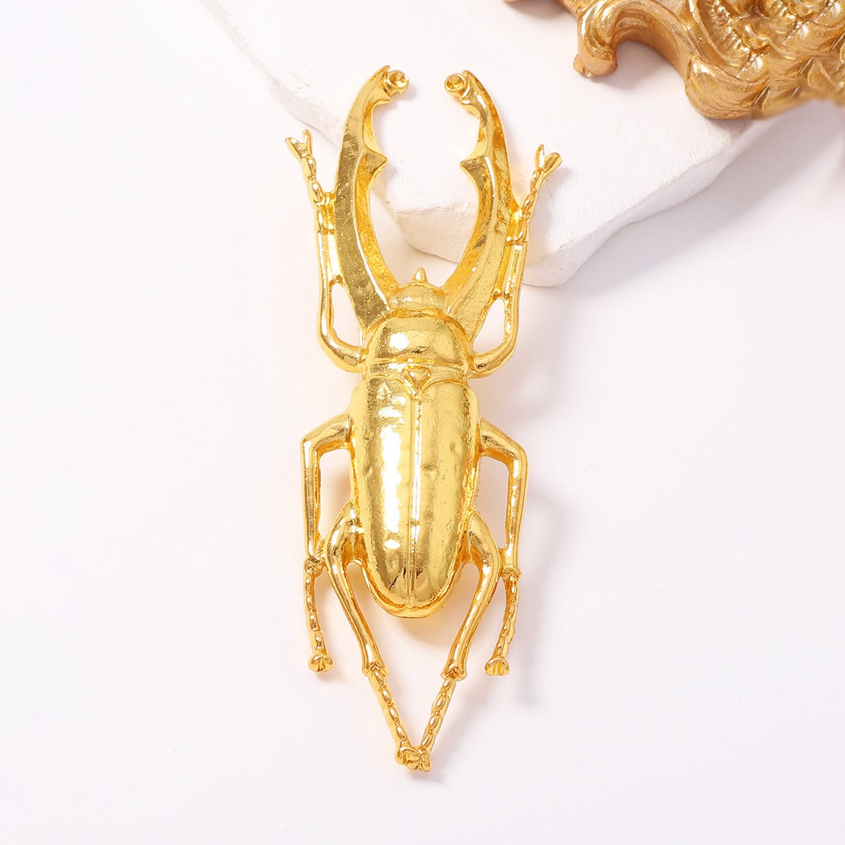 Gold Beetle Brooch