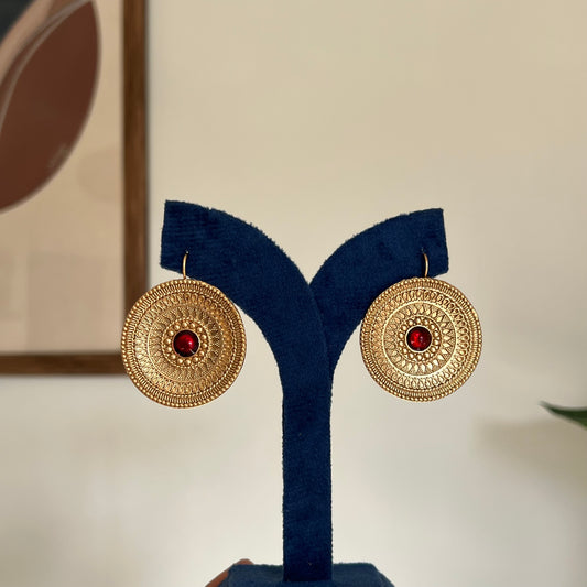 Surya Mandala Brass Earrings