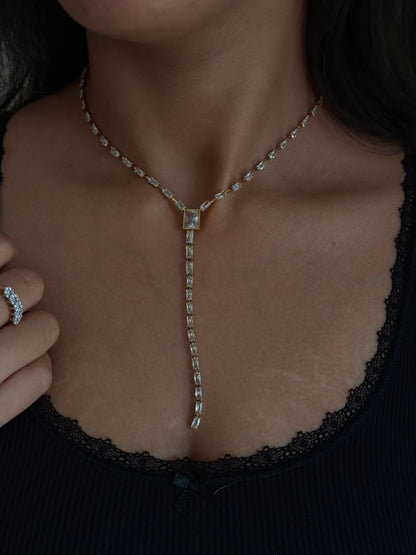 Crystal Y Drop Neckpiece