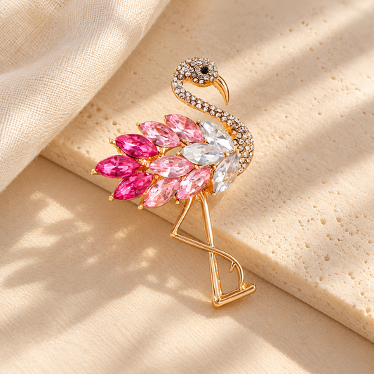 Pink Paradise Flamingo Brooch