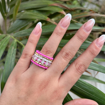 Multi Spiral Beaded Ring